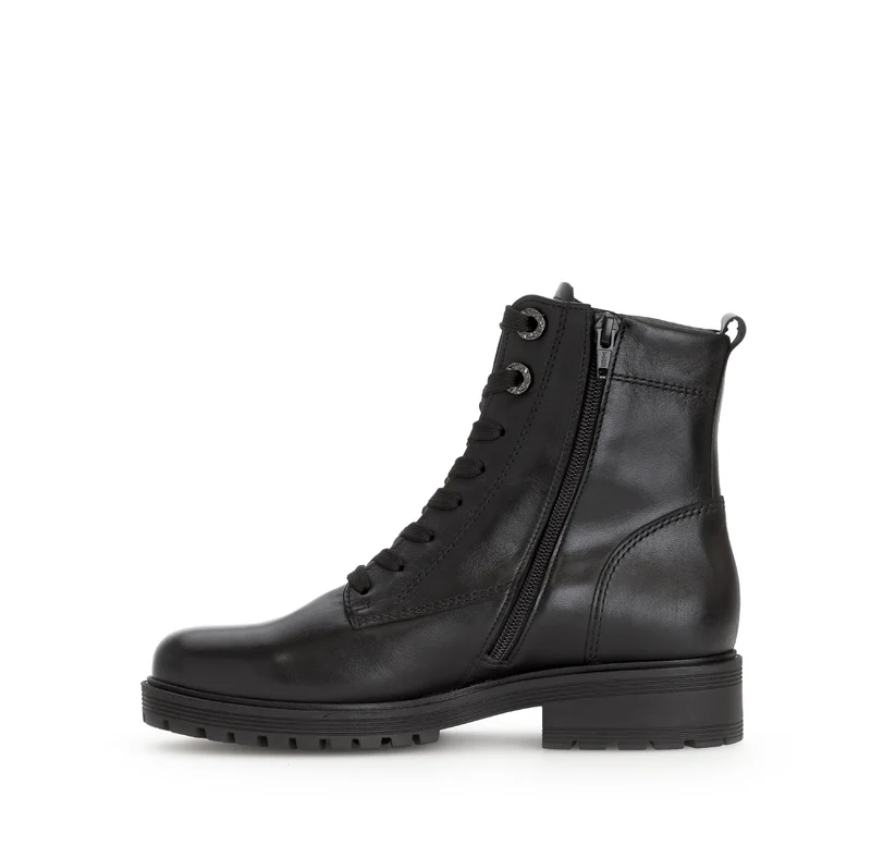 Bottines noires en cuir lisse