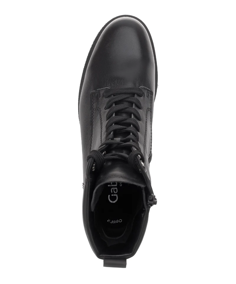 Bottines noires en cuir lisse