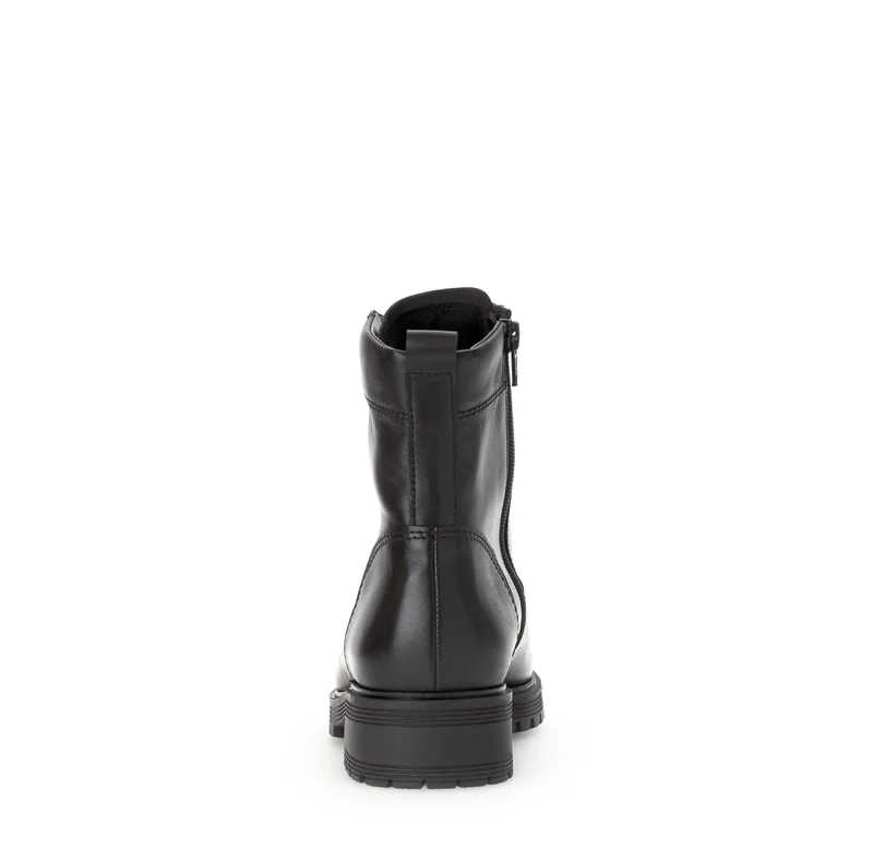 Bottines noires en cuir lisse