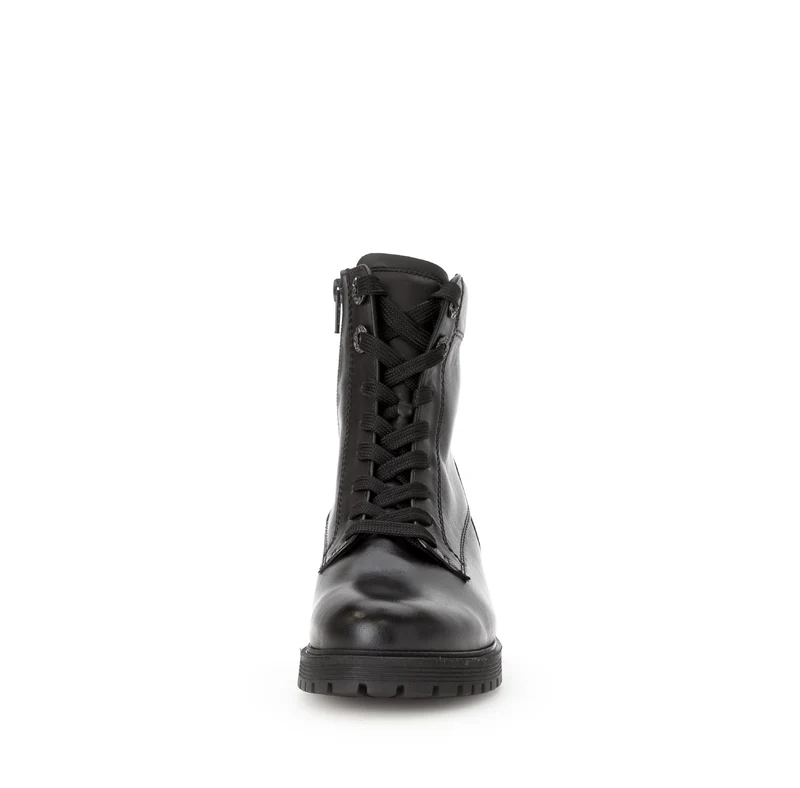 Bottines noires en cuir lisse