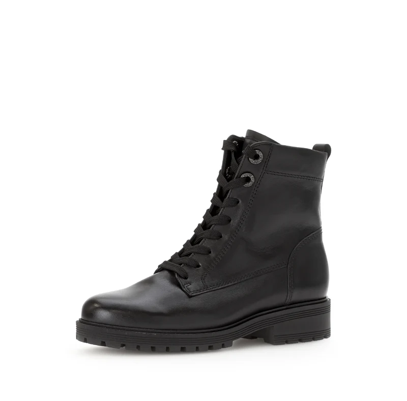 Bottines noires en cuir lisse