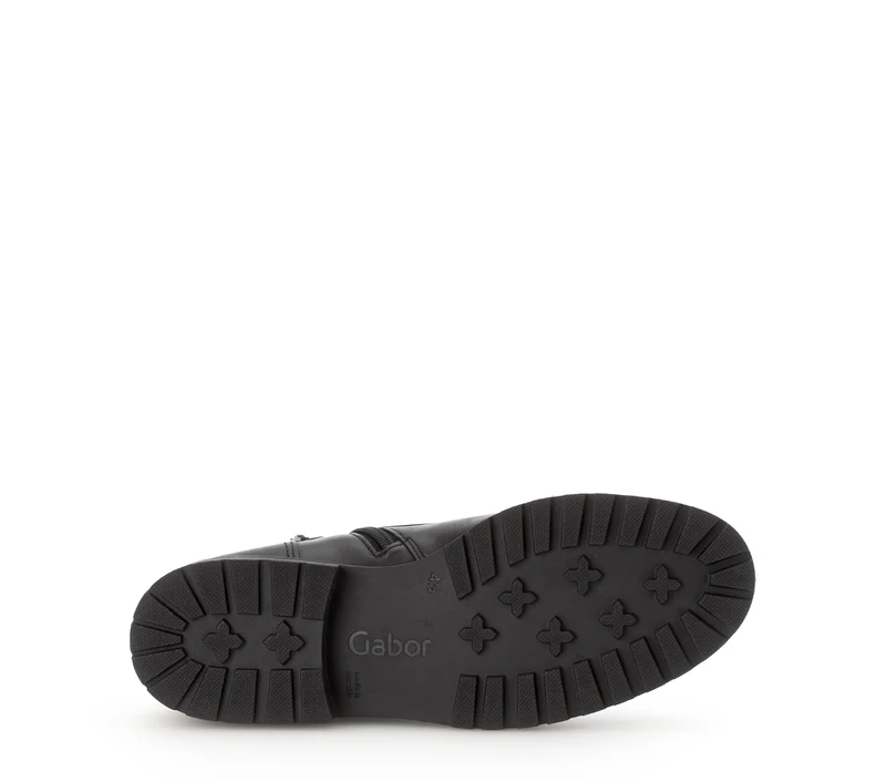 Bottines noires en cuir lisse