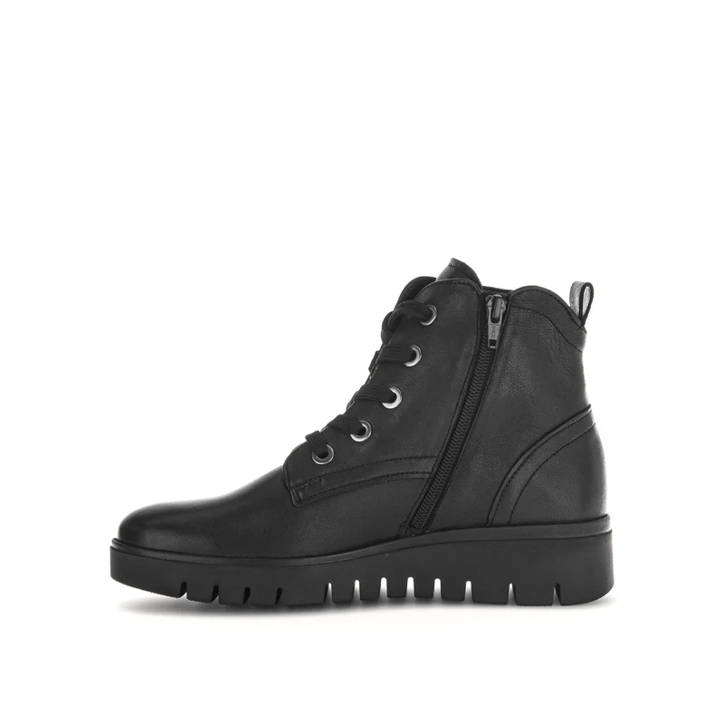 Bottines noires en cuir lisse