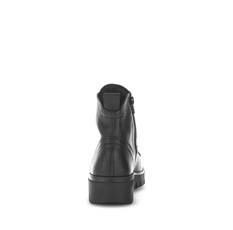 Bottines noires en cuir lisse