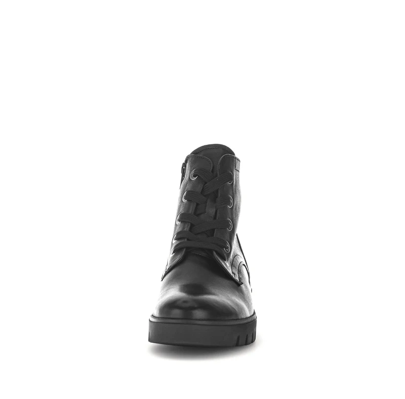 Bottines noires en cuir lisse