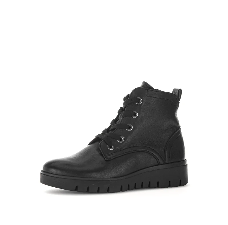 Bottines noires en cuir lisse