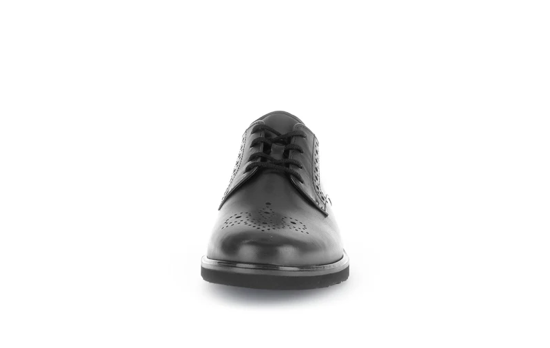 Derbies noires en cuir lisse