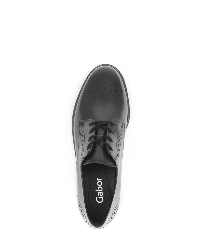 Derbies noires en cuir lisse