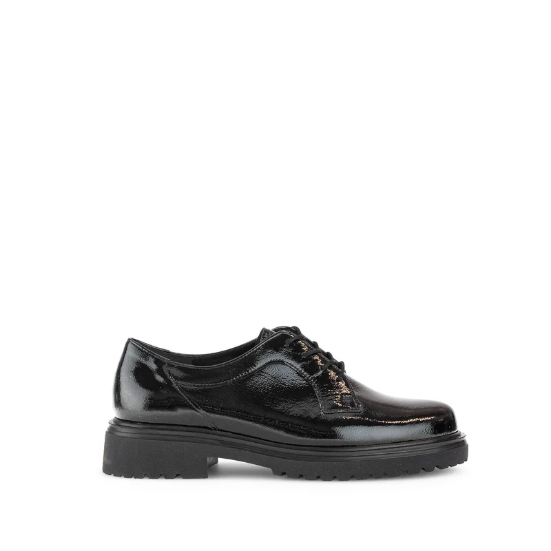Derbies noires en cuir vernis