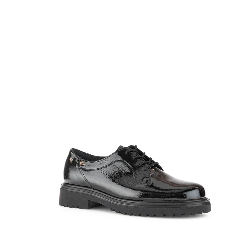 Derbies noires en cuir vernis