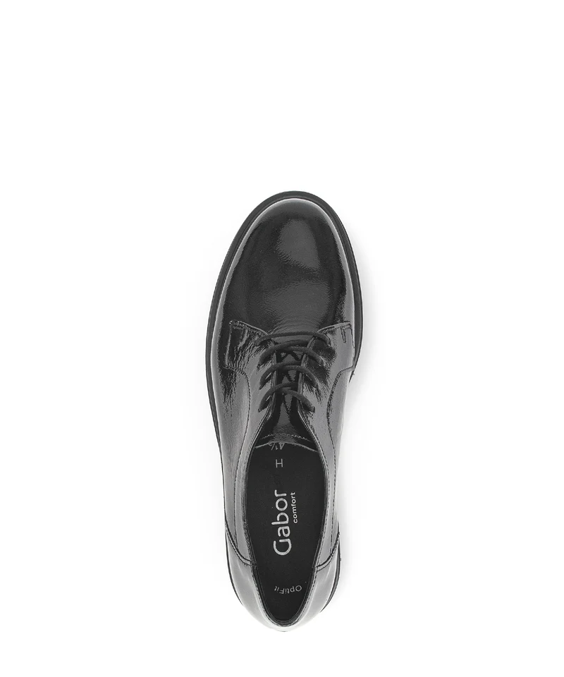 Derbies noires en cuir vernis