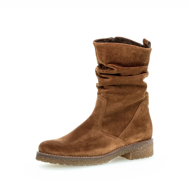 Bottines Mid cognac en velours