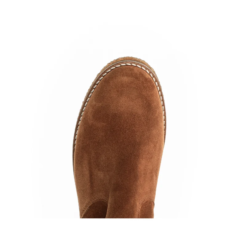 Bottines Mid cognac en velours