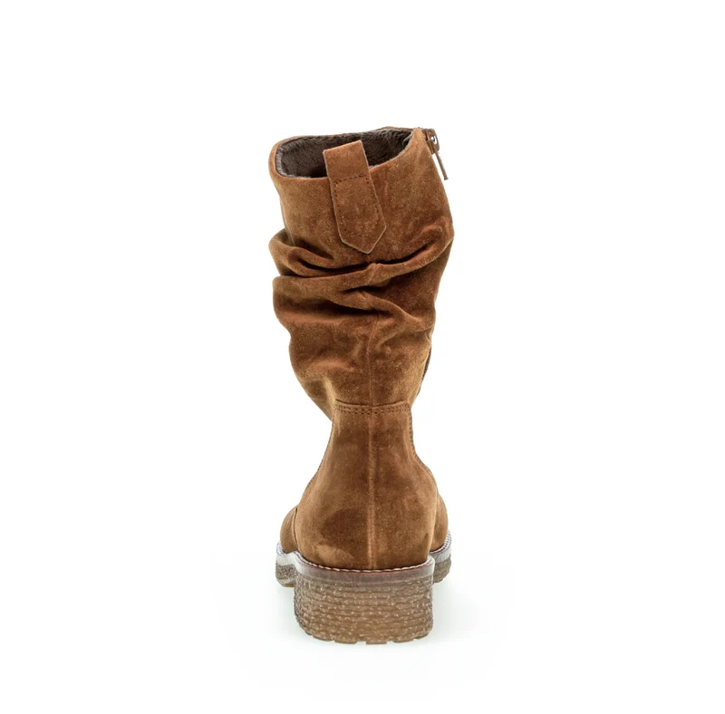 Bottines Mid cognac en velours