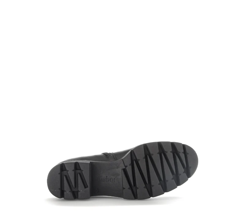 Bottines noires en cuir lisse et en velours