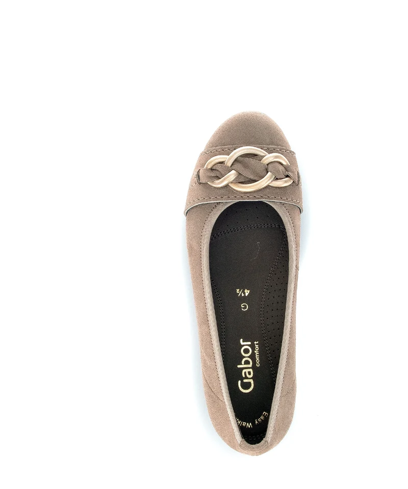 Ballerines beiges en cuir