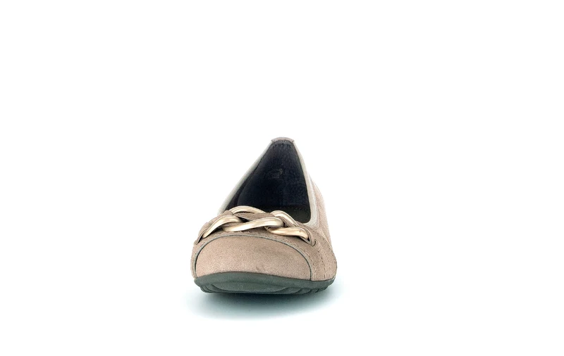 Ballerines beiges en cuir