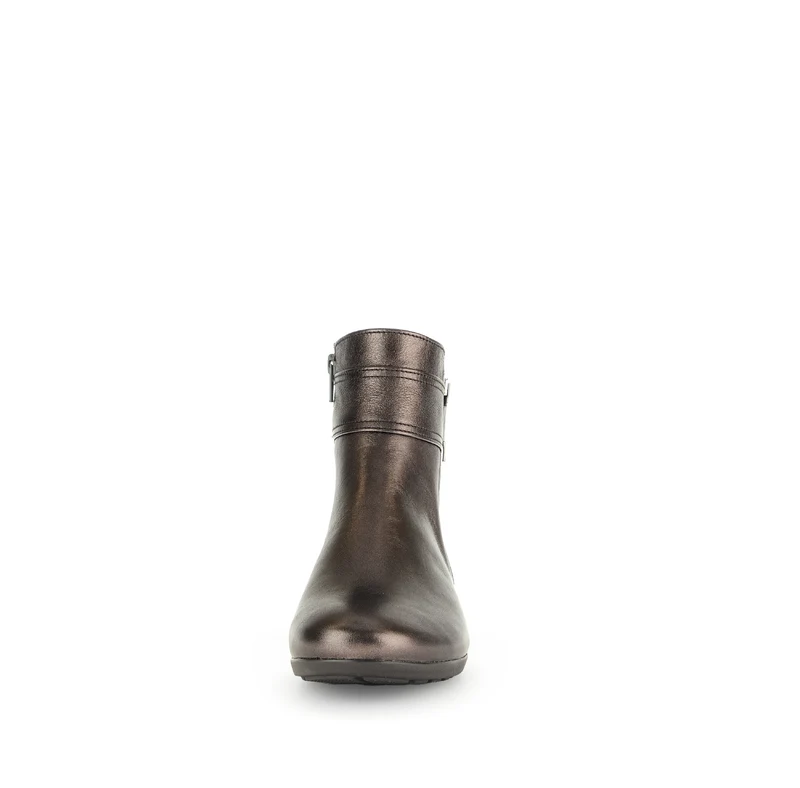 Bottines bronze en cuir lisse