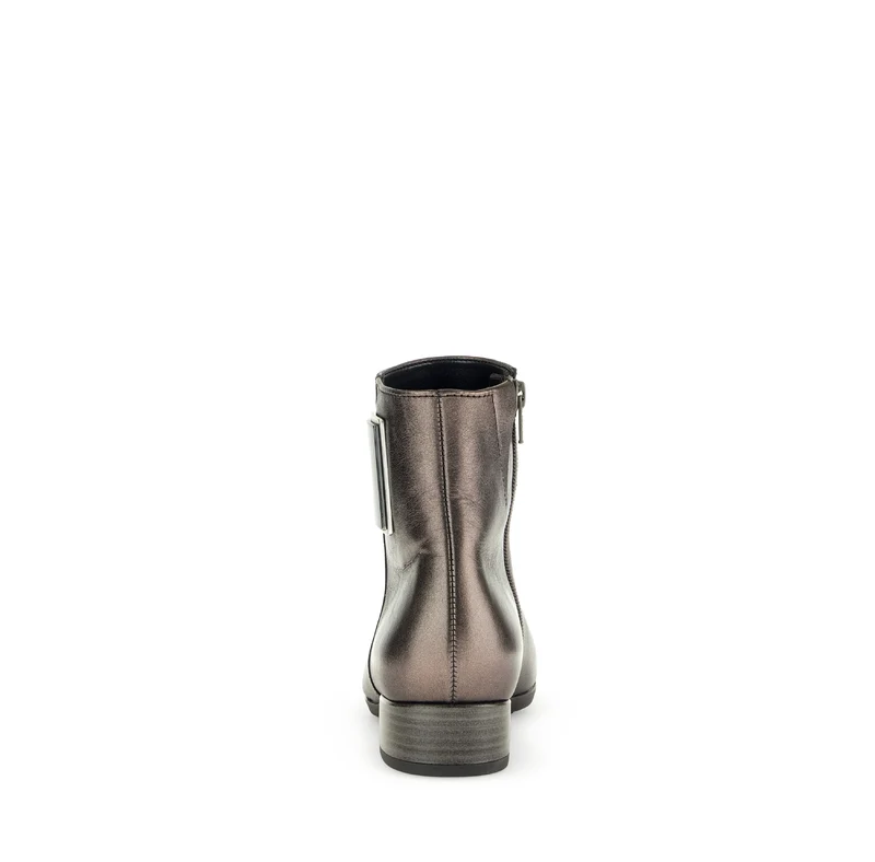 Bottines bronze en cuir lisse