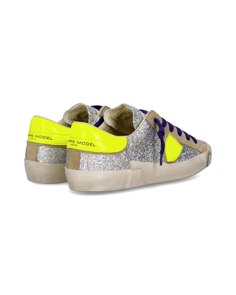 Sneakers Prsx Women, Silver Neon Yellow
