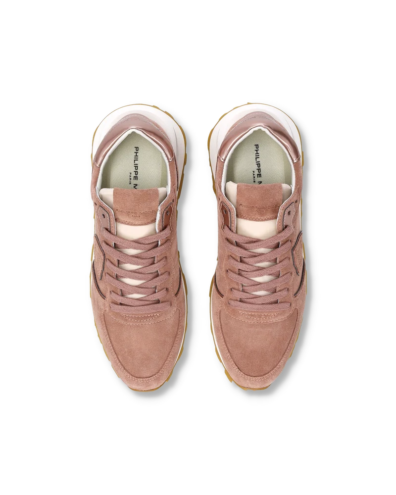 Sneakers Tropez Haute Women with metallic details, Dusty Pink