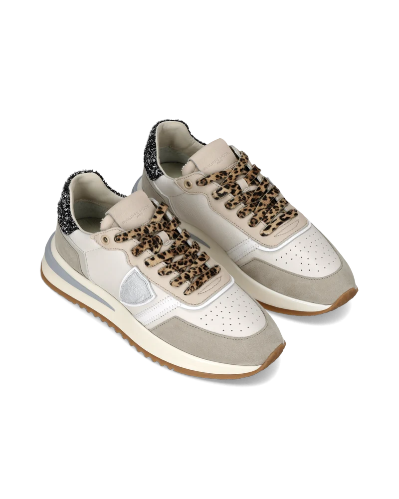Sneakers Tropez 2.1 Women with glitter heel tab, Sand Black