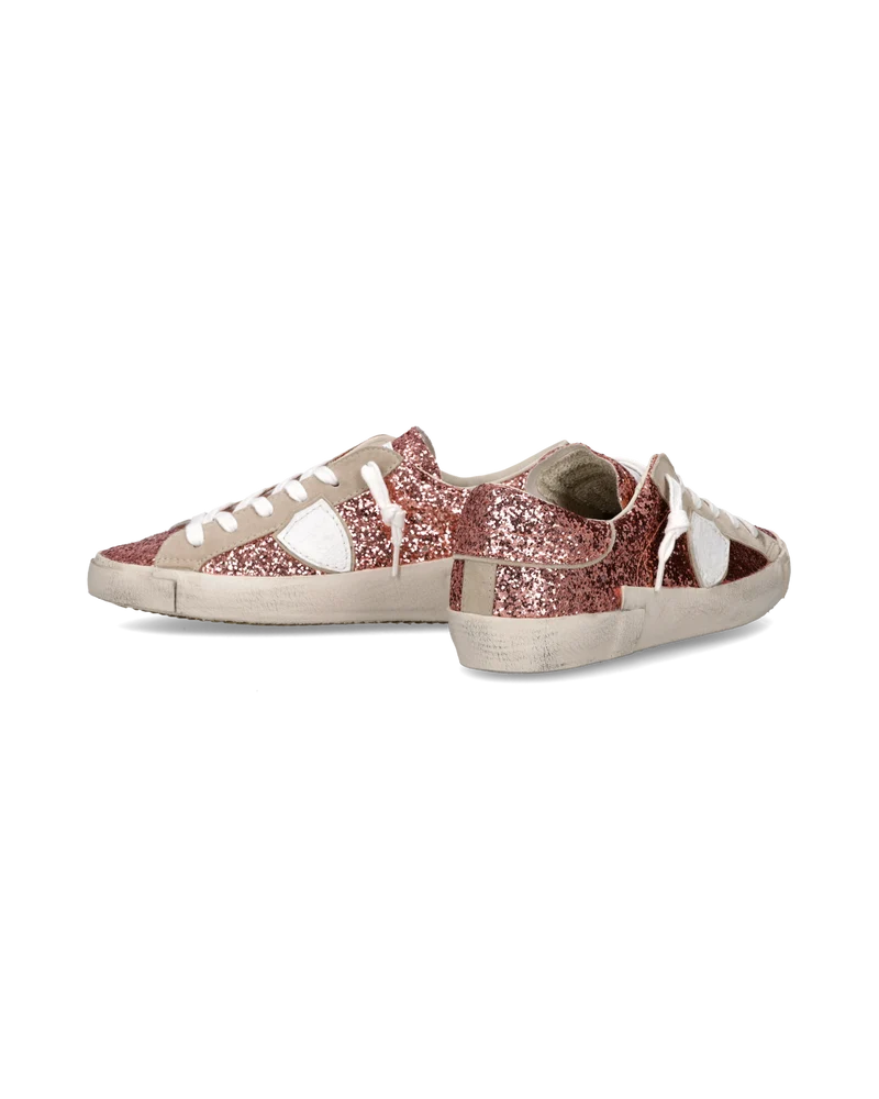 Sneakers Prsx Women with glitter upper, Pink