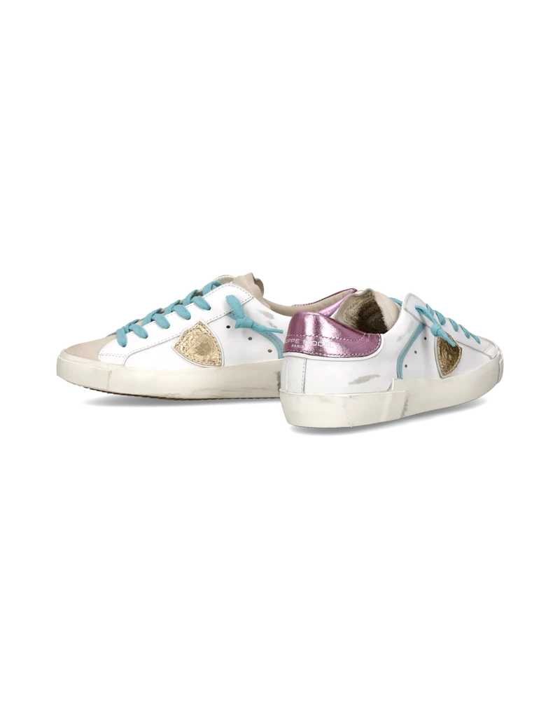 Sneakers Prsx Women, White Fuchsia Light Blue