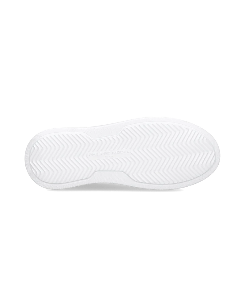 Sneakers Temple Women with glitter heel tab, White Black