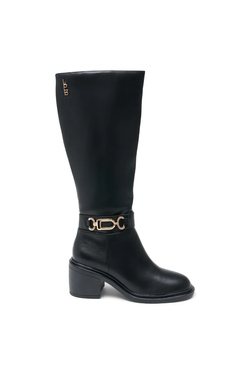 BOTTES PASCALINE NOIR PU