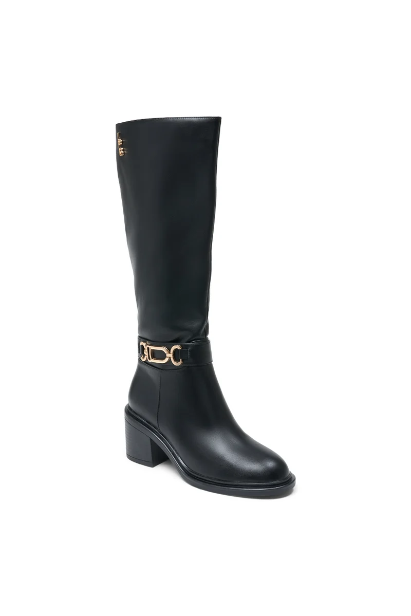 BOTTES PASCALINE NOIR PU
