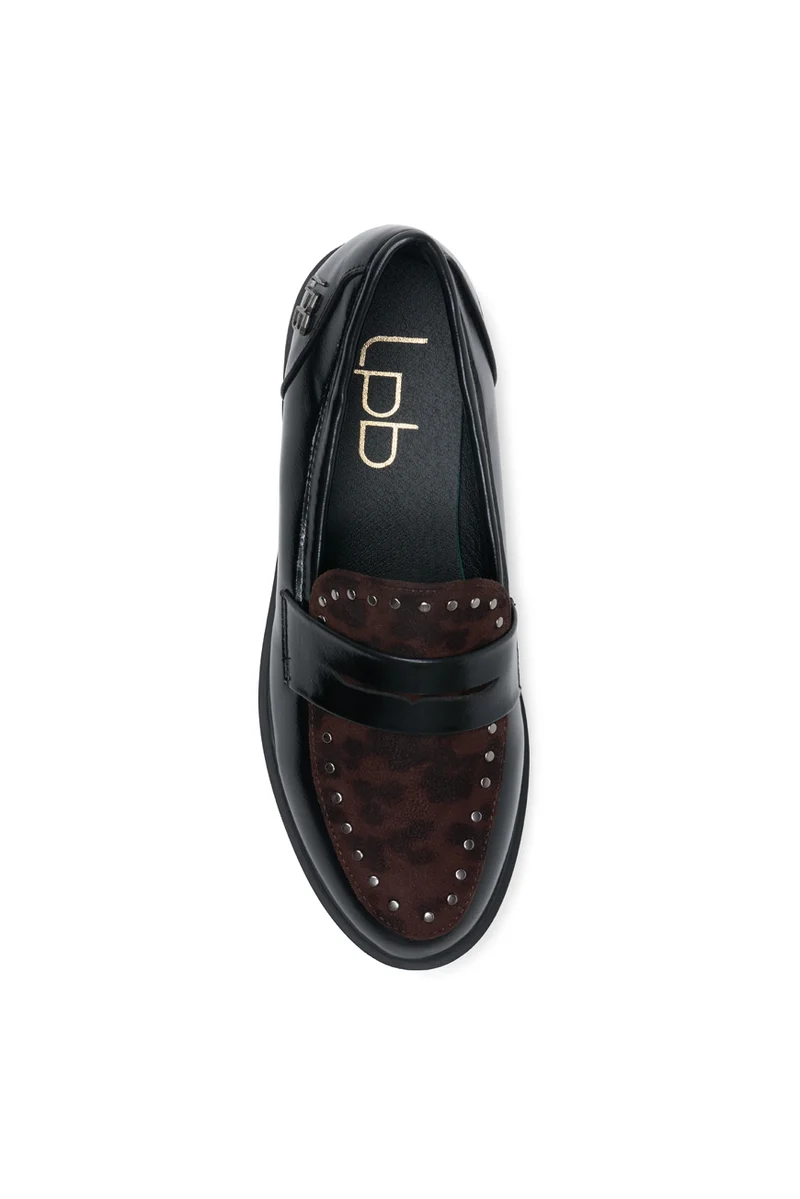 MOCASSINS PADOUE NOIR / CHOCO LEO