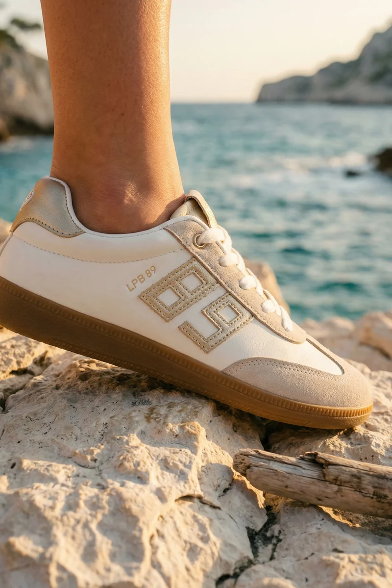 BASKETS NAIS BLANC / DORE