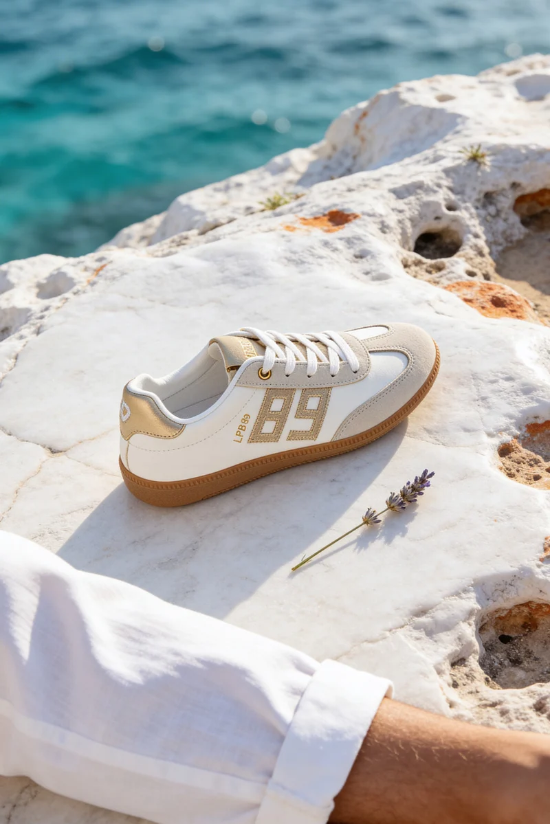 BASKETS NAIS BLANC / DORE