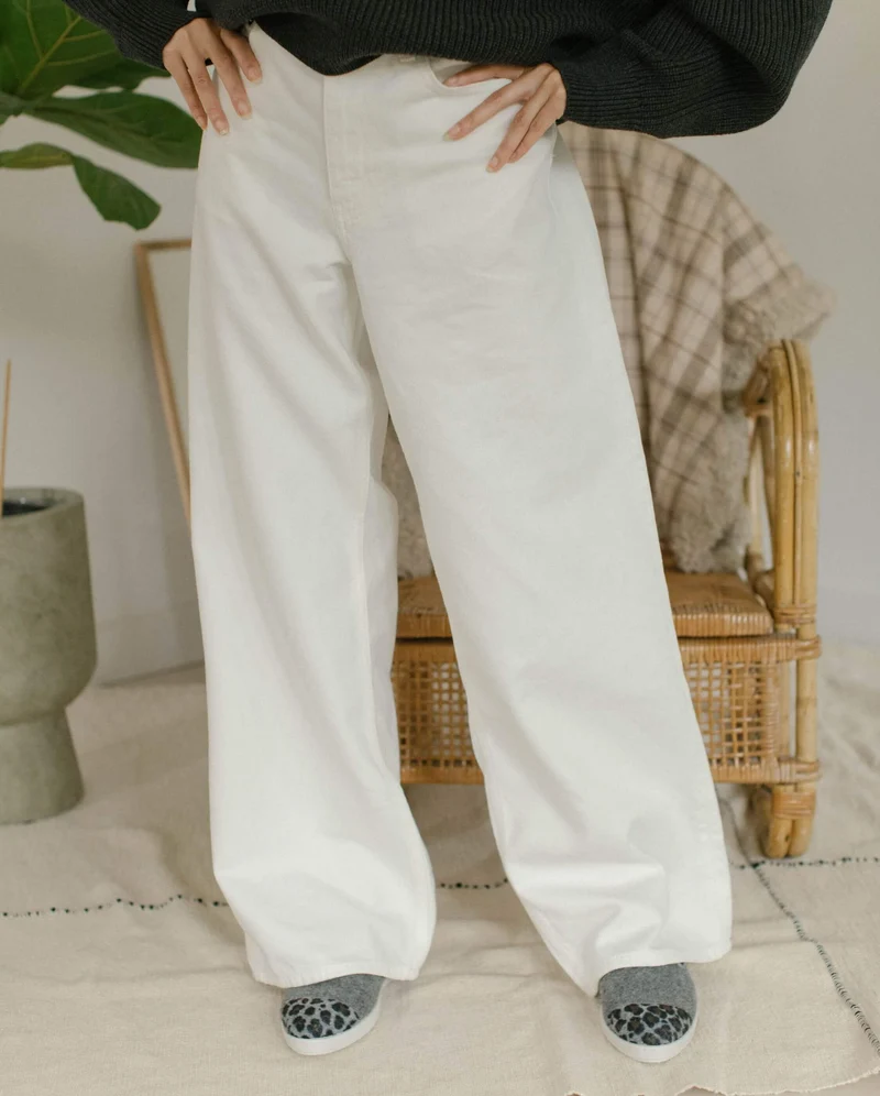 Chausson femme Bruson, laine gris léopard