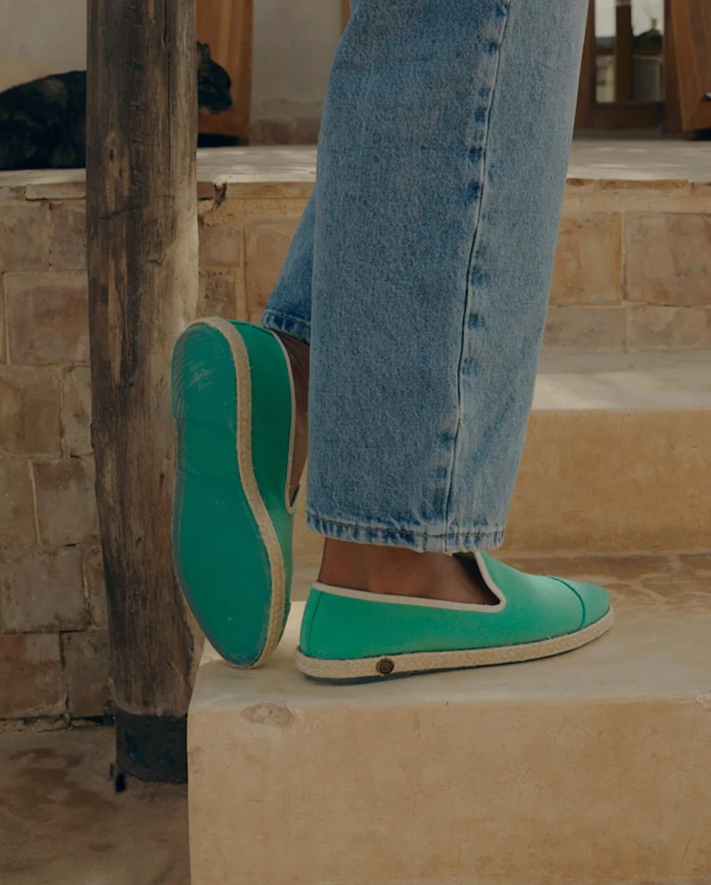 Espadrille femme Cenitz, coton menthe