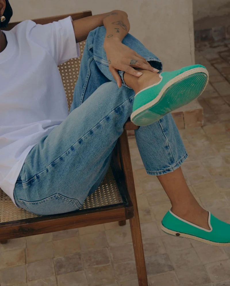 Espadrille femme Cenitz, coton menthe