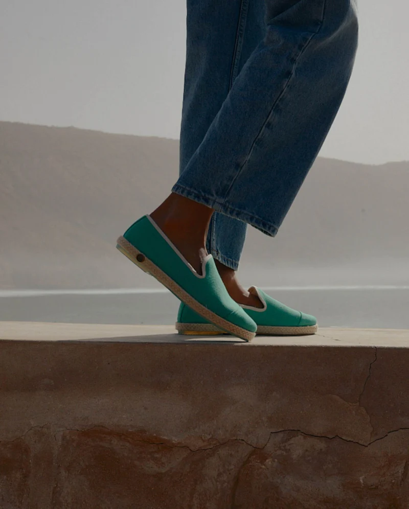 Espadrille femme Cenitz, coton menthe