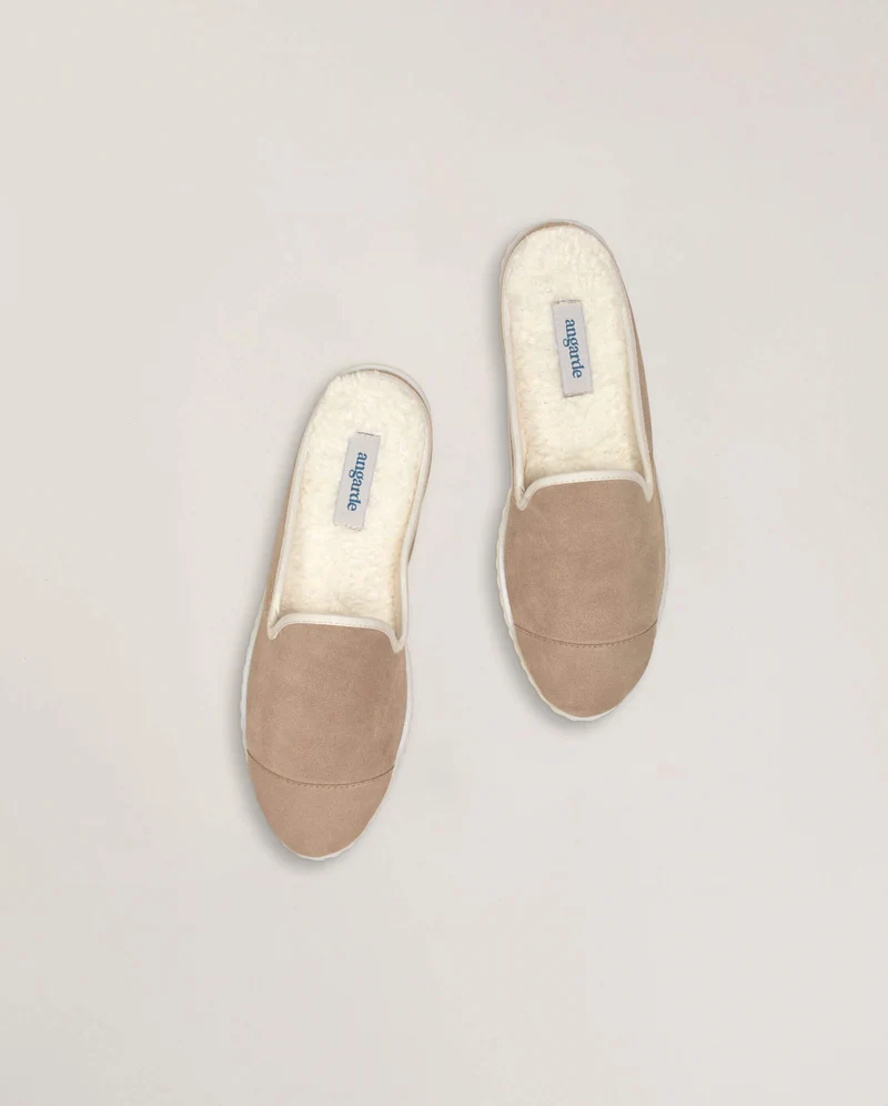 Mule femme Aime, cuir taupe