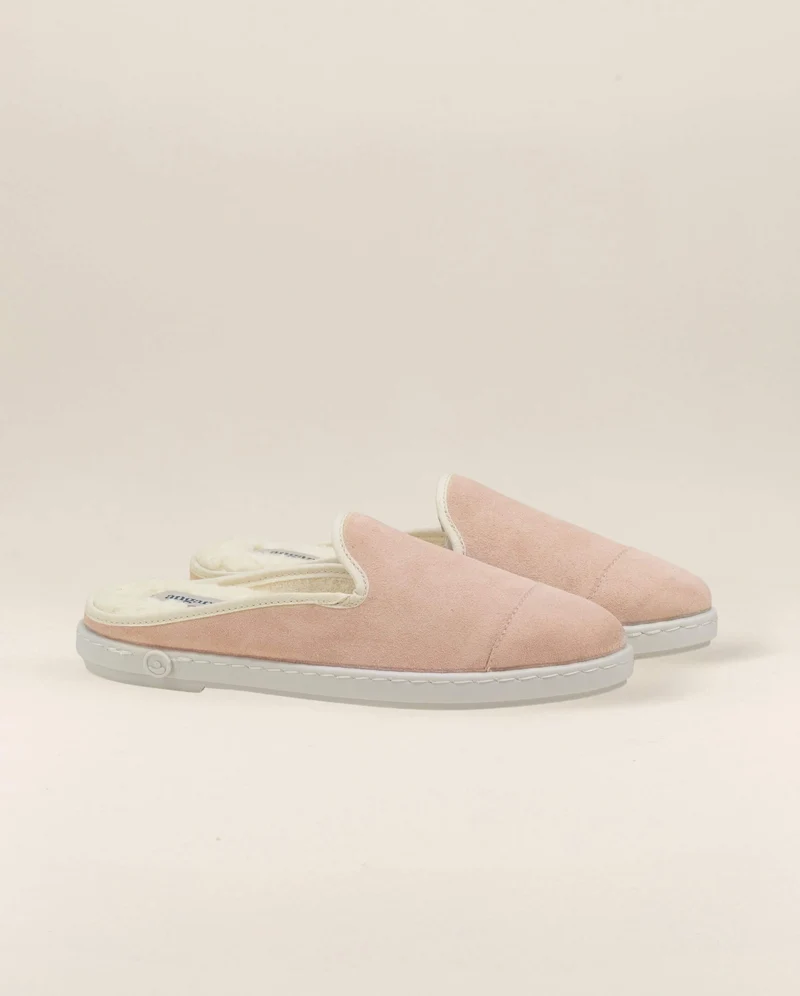 Mule femme Aime, cuir rose