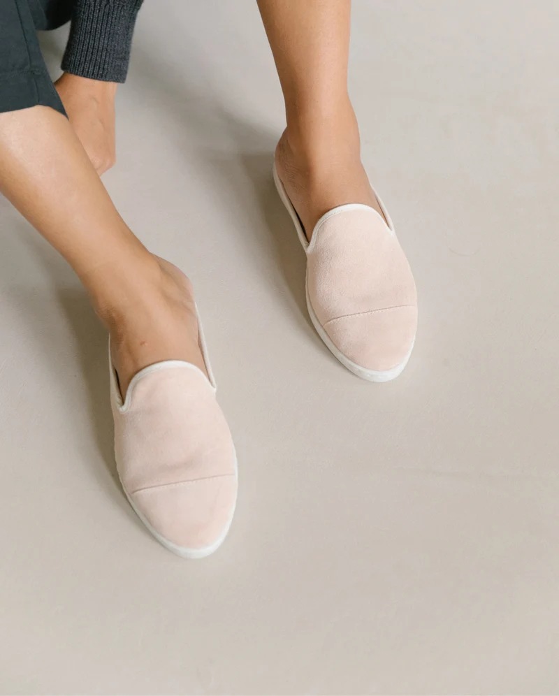 Mule femme Aime, cuir rose