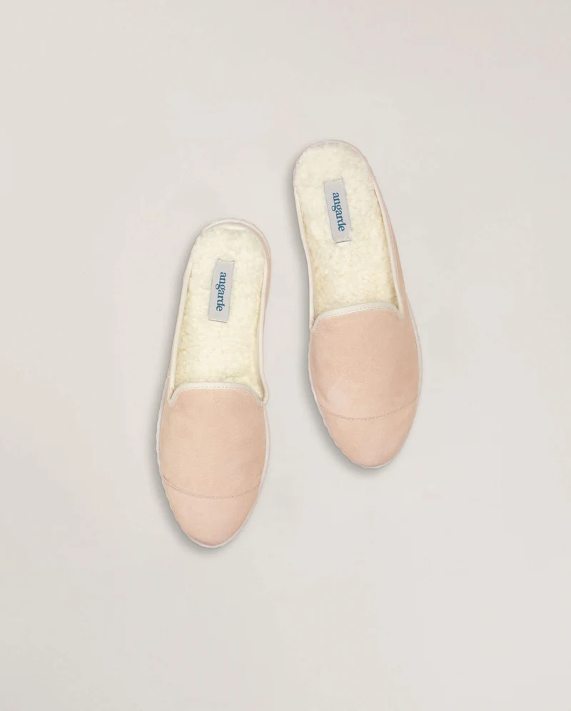 Mule femme Aime, cuir rose