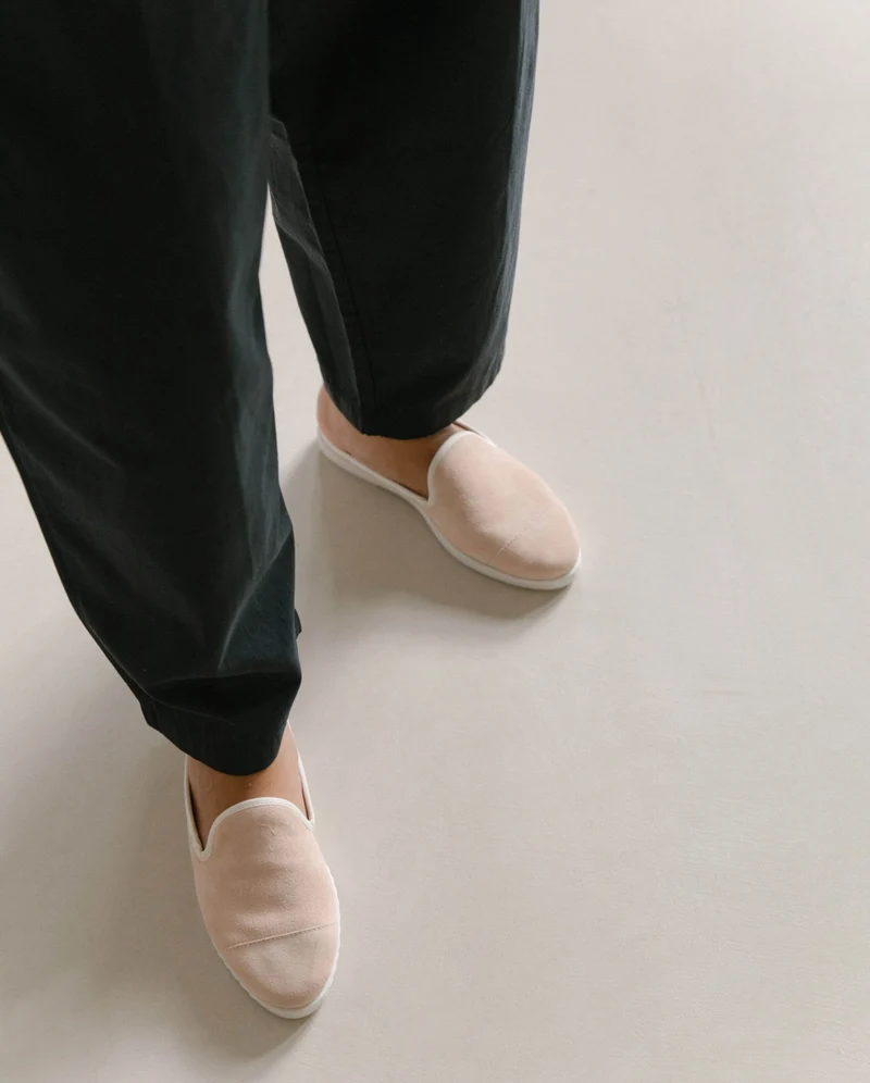 Mule femme Aime, cuir rose