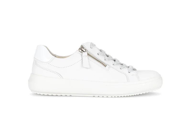 Baskets blanches en cuir lisse