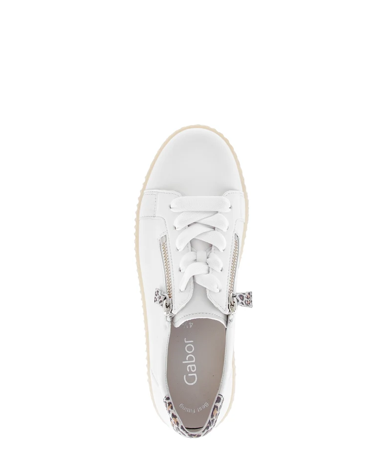 Baskets blanches en cuir lisse