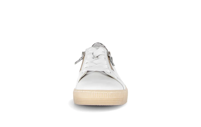 Baskets blanches en cuir lisse