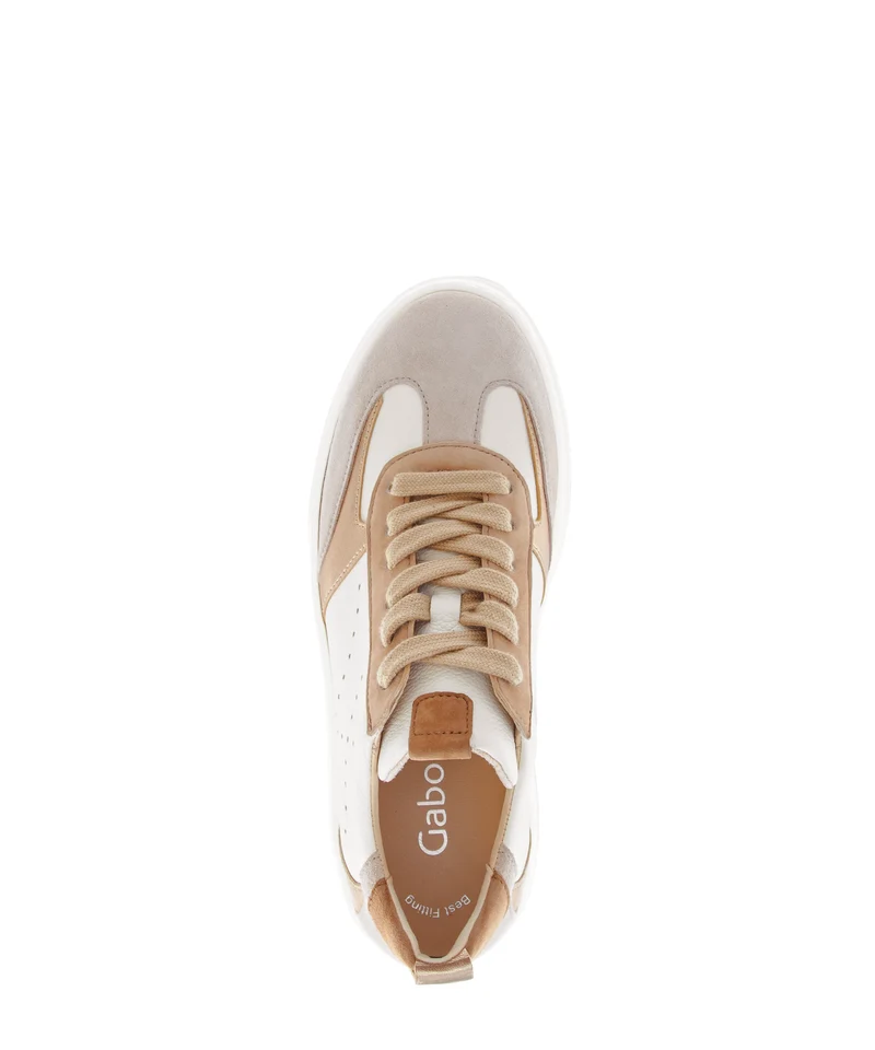 Baskets beiges en cuir