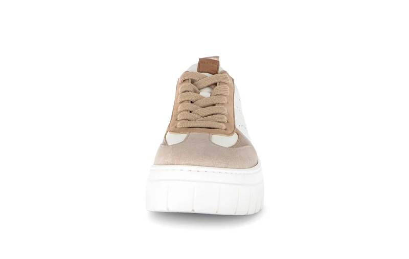 Baskets beiges en cuir