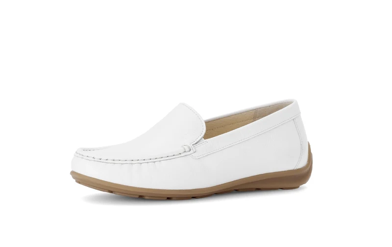 Mocassins blancs en cuir imprimé