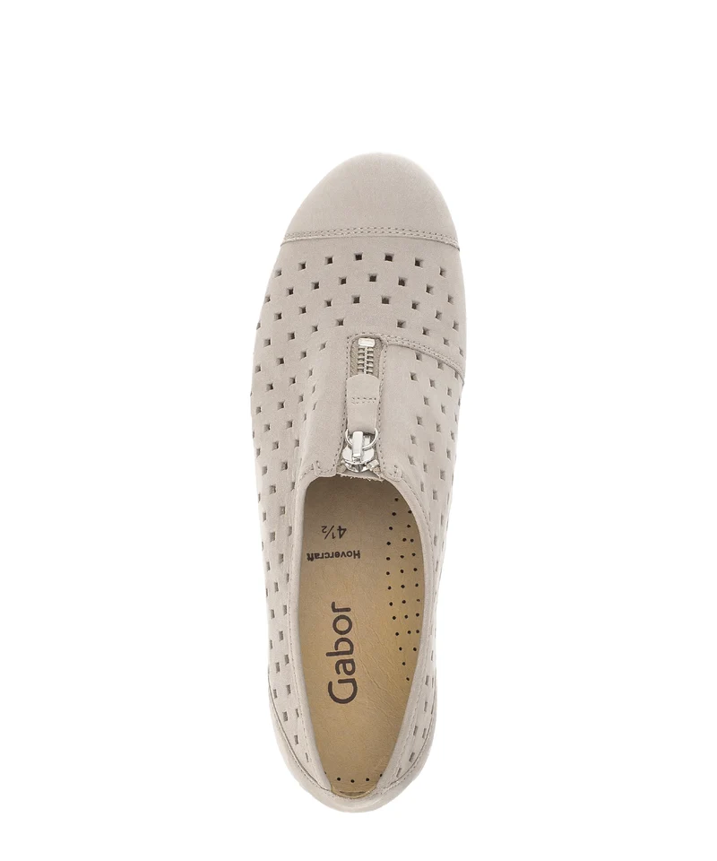 Ballerines beiges en cuir nubuck